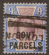 GB 1887 9d Govt Parcels SG O67 U #ARP354 - Service