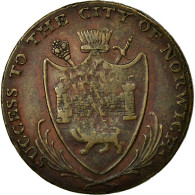 Monnaie, Grande-Bretagne, Norfolk, Halfpenny Token, 1792, Norwich, TTB, Cuivre - Other & Unclassified