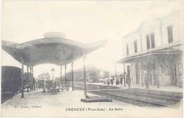 Cpa 84 – Sorgues – La Gare – Ed. Blanc, Tabacs - Sorgues