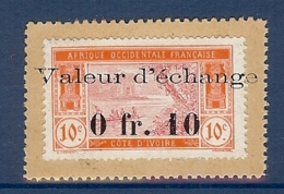 COTE D'IVOIRE TIMBRE MONNAIE VALEUR D'ECHANGE 0Fr10 TTB ET RARE - Unused Stamps