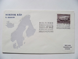 Cover From Finland 1962 Special Cancel Helsinki Helsingfors Nordiska Radet Stone - Cartas & Documentos