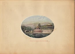 Planche Vers 1900 Lithographie Chine Middle Lake Peking China Chinois - Papier Chinois