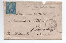 1865 - ENVELOPPE Avec GC 3076 & TàD De La RADE DE TOULON (VAR) Pour CHAMBERY (SAVOIE) - 1701-1800: Vorläufer XVIII