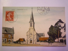 CERNOY  (Loiret)  :  Place De L'Eglise  1908   XXX - Sonstige & Ohne Zuordnung