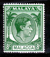 MALACCA  1949  KGVI  8 C  GREEN  MNH - Malacca