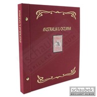 Schaubek Ds0029 Schraubbinder Leinen Schmal Rot, Reprint-Ausführung Australia & Oceania - Large Format, Black Pages