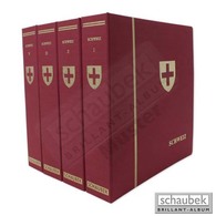 Schaubek Ganzleinen-Schraubbinder Mit Länder- Und Wappenprägung Auf Rücken Und Vorderseite Spanien - Large Format, Black Pages