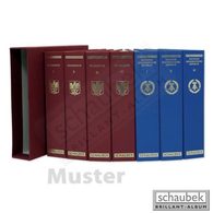 Schaubek Ganzleinen-Schraubbinder Mit Länder- Und Wappenprägung Auf Rücken Und Vorderseite - Large Format, Black Pages