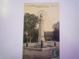 CHAMBON-sur-VOUEIZE  (Creuse)  :  Monument Aux MORTS Pour La Patrie   1922   XXX - Crocq