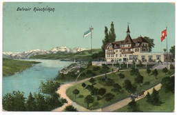 RÜSCHLIKON Hotel Belvoir Pferde-Kutsche Künzli AK Nr. 1430 - Rüschlikon
