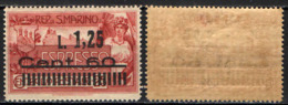 SAN MARINO - 1927 - ALLEGORIA E VEDUTA DI SAN MARINO CON SOVRASTAMPA - OVERPRINTED - MNH - Express Letter Stamps