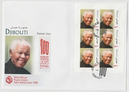 Djibouti 2018 M/S FDC First Day Cover 1er Jour Joint Issue PAN African Postal Union Nelson Mandela Madiba 100 Years - Djibouti (1977-...)