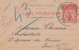 France Entier Postal Pneumatique 1F50 Rouge 1937 - Pneumatic Post