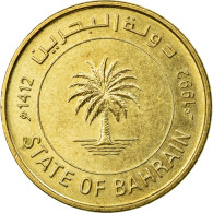 Monnaie, Bahrain, 10 Fils, 1992, TTB, Laiton, KM:17 - Bahreïn