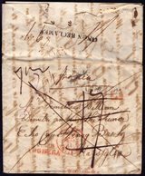 AUSTRIA - DALMAZIA - CURZOLA Oval  MARSEILLE Via T.S.T.,  Via ANTIBES, Via DI ..GHERA - .NON  RECLAMER - 5. 2. 1841 . - ...-1850 Prephilately