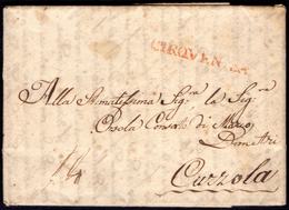 AUSTRIA - CROATIA - CIRQVENIZA To CURZOLA - 13. 8. 1838. - FIRST Postmark Crikvenica - EXTRA RARE - ...-1850 Préphilatélie