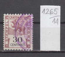 14K1265 / Canton Bern Stempel Timbre 30 Centimes , Bear Bären Ursidae , Revenue Fiscaux , Switzerland Suisse - Fiscaux