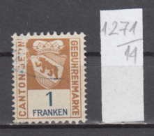 14K1271 / Canton Bern GEBUHRENMARKE 1 FRANKEN , Bear Bären Ursidae , Revenue Fiscaux , Switzerland Suisse - Revenue Stamps