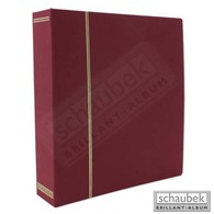 Schaubek Ganzleinen-Schraubbinder, Mit 40 Blankoblättern Bb100 Rot - Formato Grande, Fondo Negro