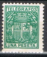 Sello 1 Pta  Telegrafos, Variedad De Impresion , Num 73 ** - Télégraphe