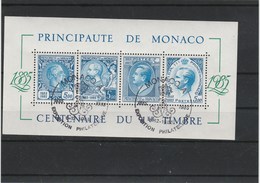 MONACO  BF N° 32 OBLITERE   CENTENAIRE DU 1ER TIMBRE 1885/1985 - Blocks & Sheetlets