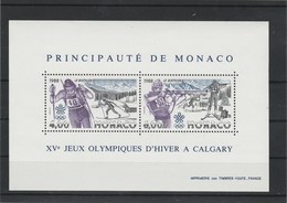 MONACO  JEUX OLYMPIQUES D'HIVER  A CALGARY   1988  BF N° 40 - Blocchi