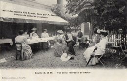 CPA 2463 - COUILLY ( S & M ) Vue De La Terrasse De L'Hôtel - Quatre Fils AYMON ...Cachet Ambulant De CRECY A ESBLY - Otros & Sin Clasificación