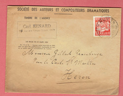Lettre 155x120 - Oblit Huy Touristique Le 12-4-1949 Vers Héron Sur 763 - 1948 Export
