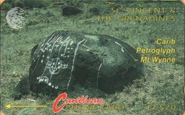 St. Vincent & The Grenadines - STV-5B, GPT, 5CSVB, Carib Petroglyph, 20 EC$, 22.000ex, 1992, Used - St. Vincent & The Grenadines