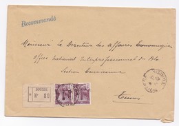 ENVELOPPE RECOMMANDEE DE SOUSSE POUR TUNIS DU 07/05/1937 - Cartas & Documentos