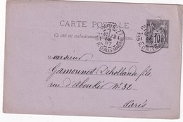 FRANCE 1887  ENTIER POSTAL/GANZSACHE/POSTAL STATIONERY CARTE REPIQUEE DE PARIS - Cartoline Postali Ristampe (ante 1955)