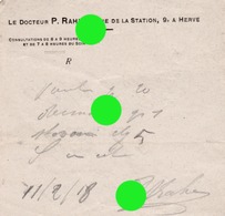 HERVE 1918  DOCTEUR P. RAHIER Rue De La Station - Ambachten