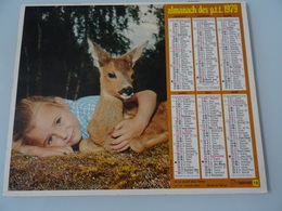 Almanach Ptt De 1979    Recto Jeune Fille Avec Une Biche  Verso  Garcon Avec Un Lapin - Grand Format : 1971-80