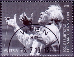 Austria Österreich 2018 100. Geb. Leonard Bernstein USED / O / GESTEMPELT - 2011-2020 Used