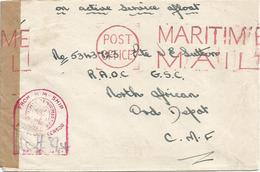 UK 1943 HMS Bressay Minesweeper Naval To Tel-el-Kebir Base Ordnance Depot Censored Tombstone Cover - Militaria