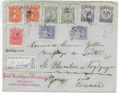 1916 - MEXIQUE - ENVELOPPE RECOMMANDEE De MEXICO SUCURSAL "A" => VERGIGNY (YONNE) - Mexique