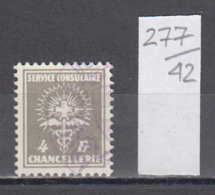 42K277 / Service Consulaire 4 Francs Chancellerie , Revenue Fiscaux Steuermarken Fiscal Switzerland Suisse Schweiz - Revenue Stamps