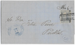 1869 - MEXIQUE - LETTRE De TLACOTALPAN => PUEBLA - Mexique