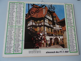 Almanach Ptt De 1981 Recto Obernai  Verso Vannes - Tamaño Grande : 1981-90