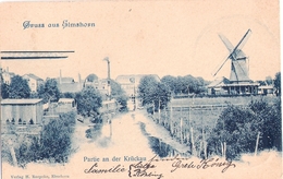 ELMSHORN Partie An Der Krückau Windmühle Mill Molen Moulin Fabrik Bläulich 3.11.1900 Gelaufen Nach Lokstedt Bei Hamburg - Elmshorn