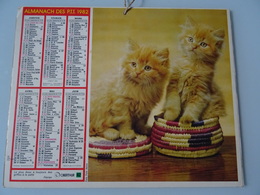 Almanach Ptt De 1982 Recto Chats Verso Fillette Et Son Chat - Tamaño Grande : 1981-90