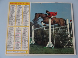 Almanach Ptt De 1983 Recto Cheval , Saut  D'une Barriere  Verso   Chevaux - Big : 1981-90
