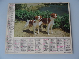 Almanach Ptt De 1984recto Epagneuls Bretons  Verso Etang Avec Un Cygne Et Un Chien  Qu'il L'observe - Grand Format : 1981-90