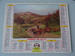 Almanach Ptt De 1987  Recto   Paysage Du Centre (18 )  Verso   Battages  Dans  Le Sud - Ouest - Big : 1981-90