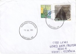 GOOD BRAZIL Postal Cover To ESTONIA 2013 - Good Stamped: Scouting ; Animals / Puma - Cartas & Documentos