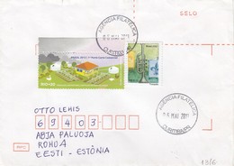 GOOD BRAZIL Postal Cover To ESTONIA 2013 - Good Stamped: Scouting ; Birds / Farmhouse - Lettres & Documents