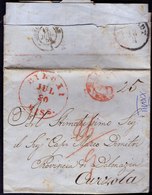 USA - BILOXI  MISS. -   PAID  Via FRANCE  Via  ....  To CURZOLA - 11. 7. 1852 - …-1845 Prephilately