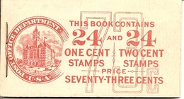 UNITED STATES (USA), 1917, Booklet 56, 73c, Michel 0-33C - ...-1940