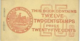 UNITED STATES (USA), 1917, Booklet 58, 12x2c Rose, Washington,  Michel 0-34C - ...-1940