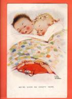 VARR-42 Attwell We Are So Comfy Here. Deux Enfants Au Lit Avec La Bouillote . Circulé 1929 - Attwell, M. L.